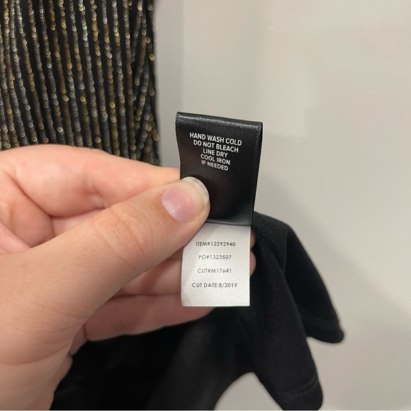 Torrid Black & Gold Glitter Stripe Fluted Dress Size 00 - Picture 10 of 11